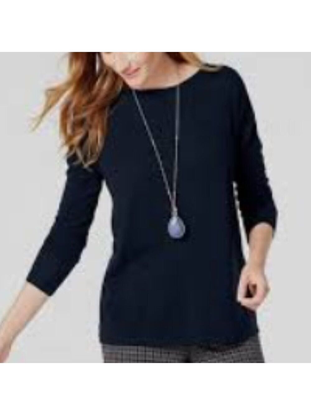 NWT J. Jill Ava Merino Wool Washable Crewneck Sweater Size SP in Black